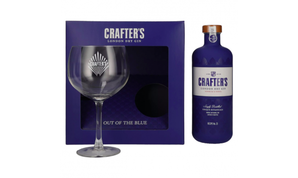 Rinkinys Crafter's London Dry Gin 43% Vol. 0,7l dovanų dėžutėje su taure