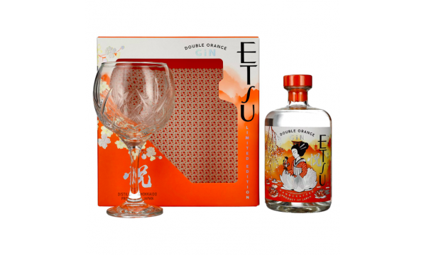 Etsu Gin DOUBLE ORANGE Limited Edition 43% Vol. 0,7l dovanų dėžutėje su taure