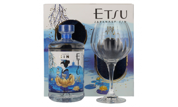 Etsu Japanese Handcrafted Gin The Original 43% Vol. 0,7l dovanų dėžutėje su taure