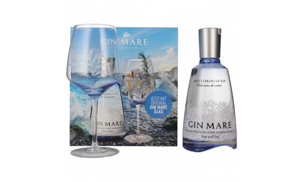 Gin Mare Mediterranean Gin 42,7% Vol. 0,7l dovanų dėžutėje su taure