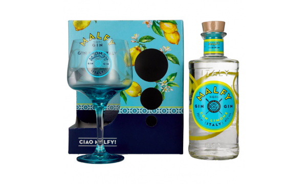 Malfy Gin CON LIMONE 41% Vol. 0,7l dovanų dėžutėje su taure