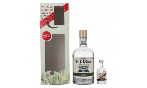 Rinkinys The Duke Munich Dry Gin Set 44,8% Vol. 0,7l dovanų dėžutėje su mini buteliuku 0,05l