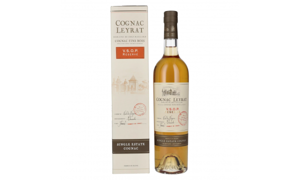 Cognac Leyrat V.S.O.P. Réserve Single Estate Cognac 40% Vol. 0,7l dovanų dėžutėje