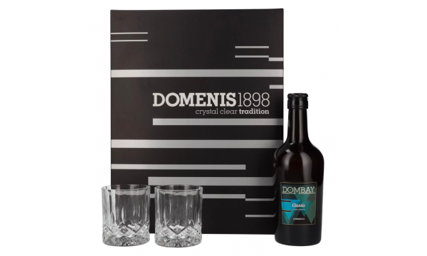 Domenis 1898 DOMBAY Classic crema classica 17% Vol. 0,5l dovanų dėžutėje su 2 taurėmis