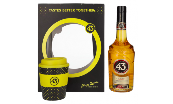 Licor 43 CUARENTA Y TRES ORIGINAL 31% Vol. 0,7l dovanų dėžutėje su kavos puodeliu