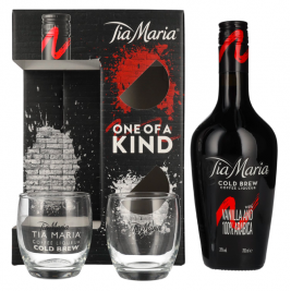 Tia Maria Cold Brew Coffee Liqueur 20% Vol. 0,7l dovanų dėžutėje 2 taurėm