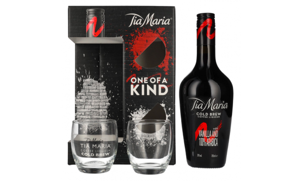 Tia Maria Cold Brew Coffee Liqueur 20% Vol. 0,7l dovanų dėžutėje 2 taurėm