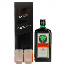 Jägermeister 35% Vol. 0,7l dovanų dėžutėje su 2 taurelėmis