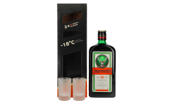 Jägermeister 35% Vol. 0,7l dovanų dėžutėje su 2 taurelėmis