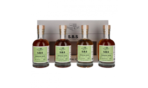 Rinkinys 1423 S.B.S JAMAICA Experimental Cask Series 57% Vol. 4x0,2l dovanų dėžutėje