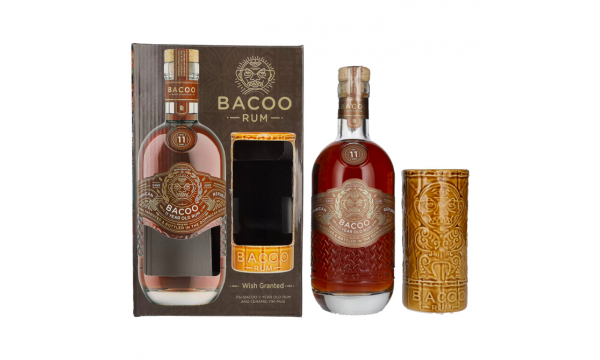 Bacoo 11 Years Old Rum 40% Vol. 0,7l dovanų dėžutėje su puodeliu