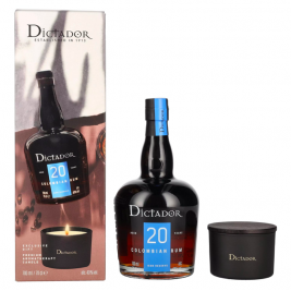 Dictador 20 Years Old ICON RESERVE Colombian Rum 40% Vol. 0,7l dovanų dėžutėje su žvake