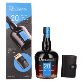 Dictador 20 Years Old ICON RESERVE Colombian Rum 40% Vol. 0,7l dovanų dėžutėje su pinigine