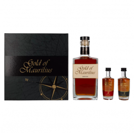 Gold of Mauritius Gift Set 40% Vol. 0,7l dovanų dėžutėje + 2x0,05l