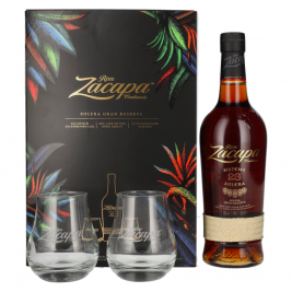 Ron Zacapa Centenario 23 SISTEMA SOLERA Gran Reserva Limited Edition Design 40% Vol. 0,7l dovanų dėžutėje su 2 taurėmis