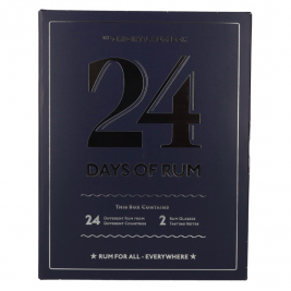 1423 24 DAYS OF RUM The Original Rum Box Blue Edition 42,5% Vol. 24x0,02l dovanų dėžutėje su 2 taurelėmis