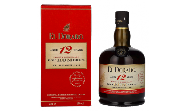 El Dorado 12 Years Old Finest Demerara Rum 40% Vol. 0,7l dovanų dėžutėje