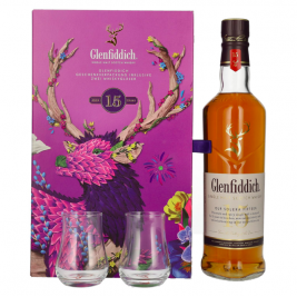 Glenfiddich 15 OUR SOLERA Single Malt Scotch Whisky 40% Vol. 0,7l dovanų dėžutėje su 2 taurėmis