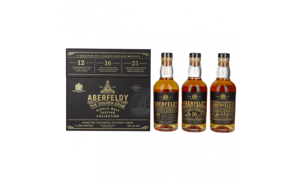 Rinkinys Aberfeldy The Golden Dram Single Malt Tasting Collection 40% Vol. 3x0,2l dovanų dėžutėje