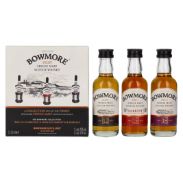 Rinkinys Bowmore Distillers Collection (12 YO, 15 YO, 18 YO) 42% Vol. 3x0,05l dovanų dėžutėje