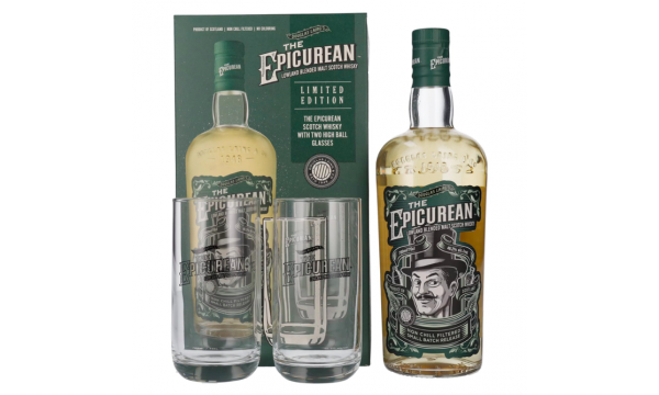 Douglas Laing THE EPICUREAN Lowland Blended Malt On-Pack 46,2% Vol. 0,7l dovanų dėžutėje su 2 taurėmis