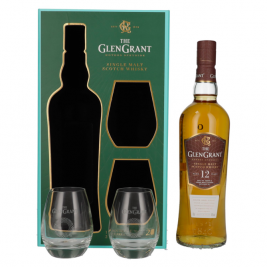 Glen Grant 12 Years Old Single Malt 43% Vol. 0,7l dovanų dėžutėje su 2 taurėmis