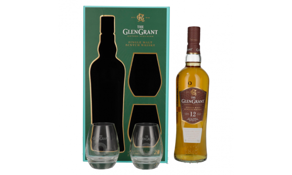 Glen Grant 12 Years Old Single Malt 43% Vol. 0,7l dovanų dėžutėje su 2 taurėmis