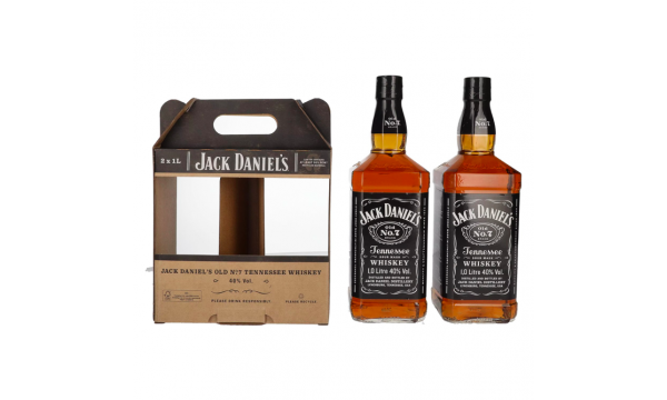 Jack Daniel's Tennesse Whiskey TWINPACK 40% Vol. 2x1l dovanų dėžutėje