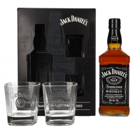 Jack Daniel's Tennessee Whiskey 40% Vol. 0,7l dovanų dėžutėje su 2 stiklinėmis