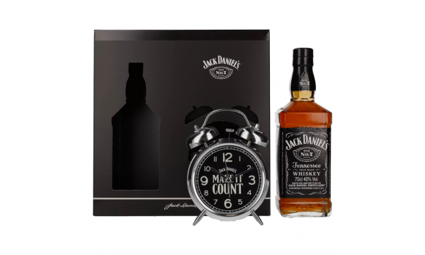 Jack Daniel's Tennessee Whiskey 40% Vol. 0,7l dovanų dėžutėje su žadintuvu