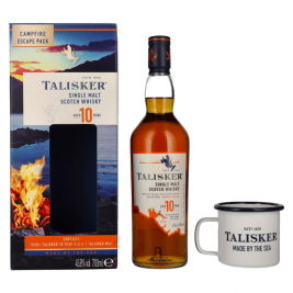 Talisker 10 Years Old Campfire Escape Pack 45,8% Vol. 0,7l dovanų dėžutėje su firminiu puodeliu