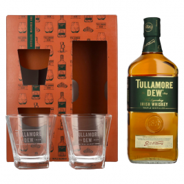 Tullamore D.E.W. Irish Whiskey 40% Vol. 0,7l dovanų dėžutėje su 2 taurėmis