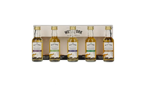 Rinkinys West Cork CASK COLLECTION Miniset 43% Vol. 5x0,05l dovanų dėžutėje