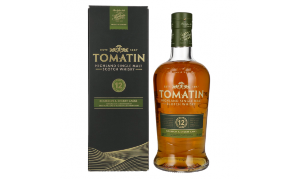 Tomatin 12 Years Old BOURBON & SHERRY CASKS 43% Vol. 0,7l dovanų dėžutėje