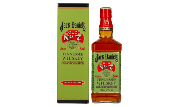 Jack Daniel's Sour Mash Tennessee Whiskey LEGACY EDITION No. 1 - GREEN DESIGN 43% Vol. 0,7l dovanų dėžutėje