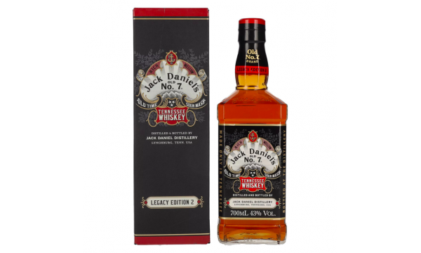 Jack Daniel's Sour Mash Tennessee Whiskey LEGACY EDITION No. 2 - BLACK DESIGN 43% Vol. 0,7l dovanų dėžutėje