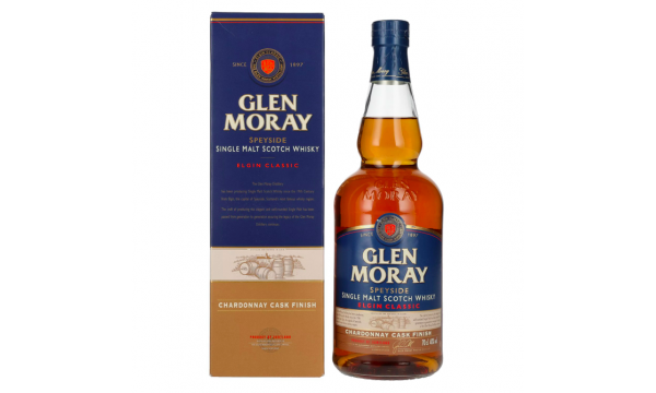 Glen Moray Elgin Classic Chardonnay Cask Finish 40% Vol. 0,7l dovanų dėžutėje