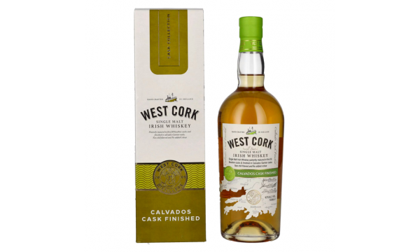 West Cork Single Malt Irish Whiskey CALVADOS CASK FINISHED 43% Vol. 0,7l dovanų dėžutėje