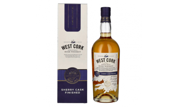 West Cork Single Malt Irish Whiskey SHERRY CASK FINISHED 43% Vol. 0,7l dovanų dėžutėje