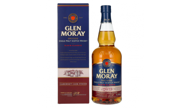 Glen Moray Elgin Classic Cabernet Cask Finish 40% Vol. 0,7l dovanų dėžutėje