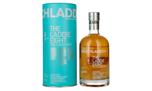 Bruichladdich THE LADDIE EIGHT 8 Years Old Unpeated 50% Vol. 0,7l dovanų dėžutėje