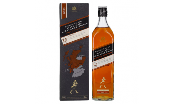 Johnnie Walker BLACK LABEL 12 Years Old HIGHLAND ORIGIN Limited Edition 42% Vol. 0,7l dovanų dėžutėje