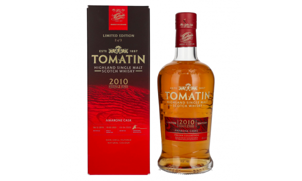 Tomatin 12 Years Old Italian Collection AMARONE CASKS 2010 46% Vol. 0,7l dovanų dėžutėje