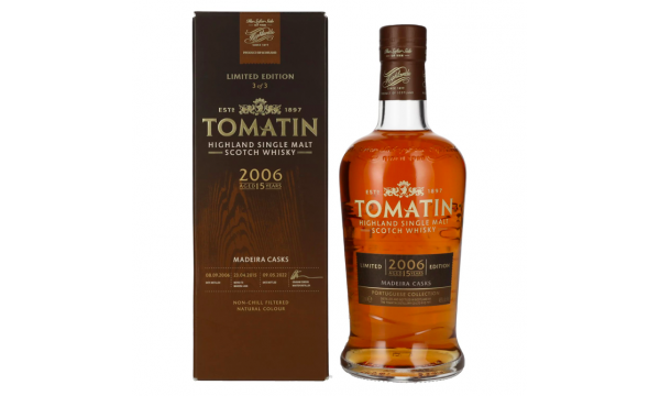 Tomatin 15 Years Old Portuguese Collection MADEIRA CASKS 2006 46% Vol. 0,7l dovanų dėžutėje