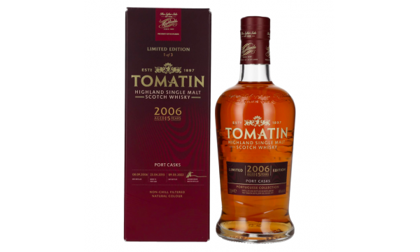 Tomatin 15 Years Old Portuguese Collection PORT CASKS 2006 46% Vol. 0,7l dovanų dėžutėje