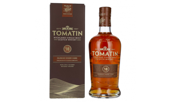 Tomatin 18 Years Old OLOROSO SHERRY CASKS 46% Vol. 0,7l dovanų dėžutėje