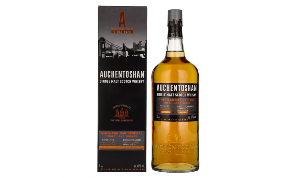 Auchentoshan AMERICAN OAK Single Malt Scotch Whisky 40% Vol. 1l dovanų dėžutėje