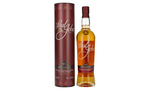 Paul John BRILLIANCE Indian Single Malt Whisky 46% Vol. 0,7l dovanų dėžutėje