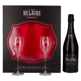 Luc Belaire Rare Rosé 12.5% Vol. 0.75l dovanų dėžutėje su 2 taurėmis 