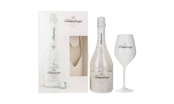 Schlumberger WHITE ICE Austrian Sparkling Secco 11,5% Vol. 0,75l dovanų dėžutėje su taure